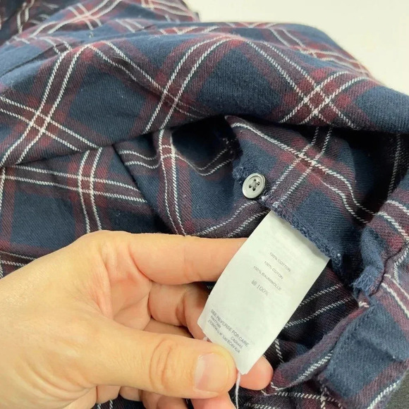 Madewell Navy Plaid Ruffle Yoke Blouse - Picture 7 of 9